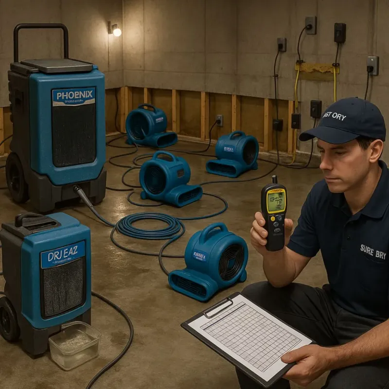 Structural Drying and Dehumidification process in Olton, TX